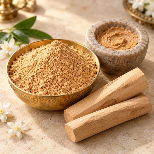 Chandan powder, sandalwood paste and sandalwood sticks